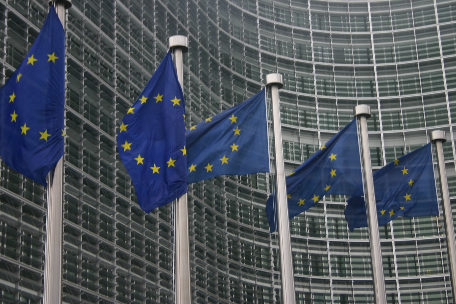 Fahnen vor dem EU-Parlamanet in Brüssel. (Foto: © Schmuttel / pixelio.de)