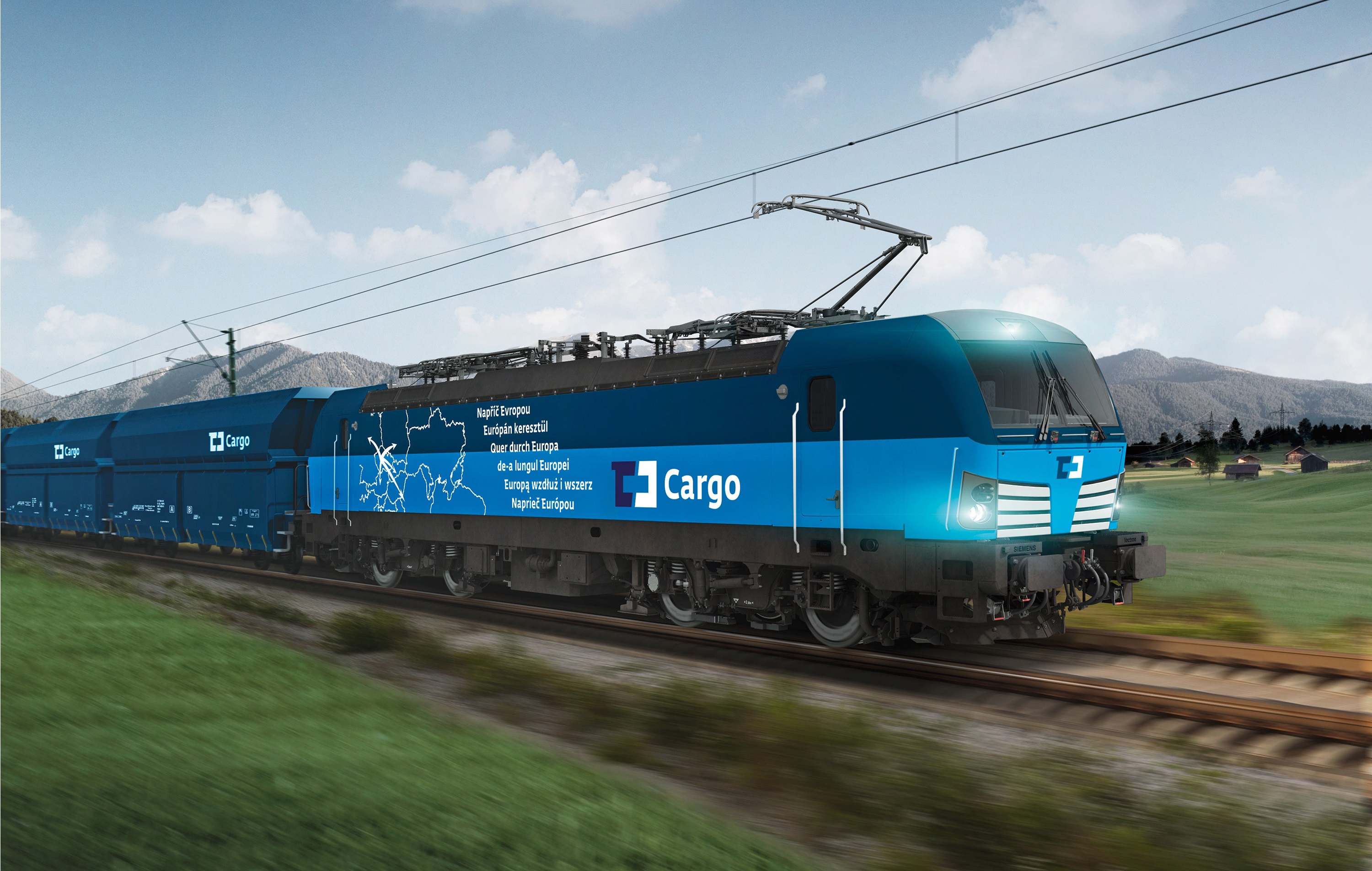 Das tschechische Schienengüterverkehrsunternehmen ?D Cargo hat bei Siemens fünf Lokomotiven vom Typ Vectron MS bestellt. (Fotografik: © Siemens)