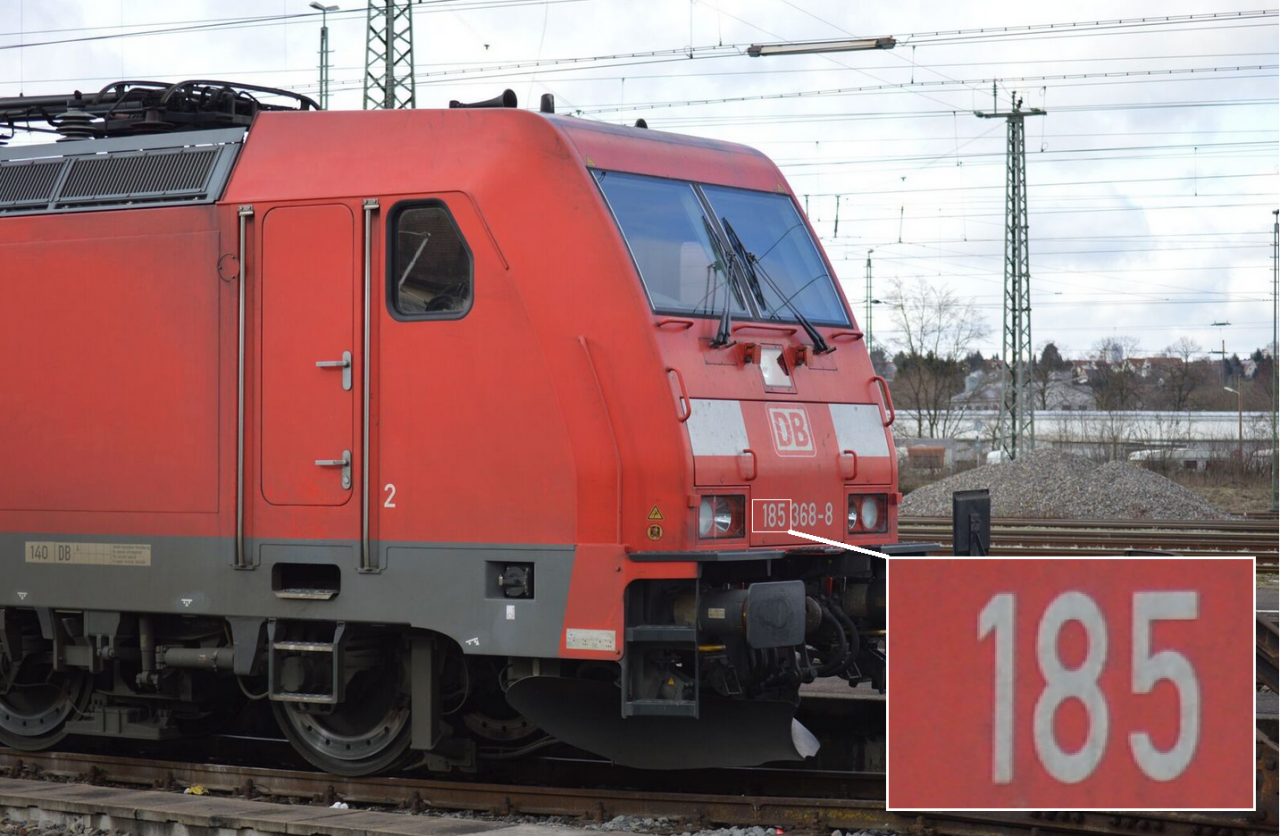 Baureihe einer Lok, hier am Beispiel einer 185er. (Foto: © Bahnblogstelle)