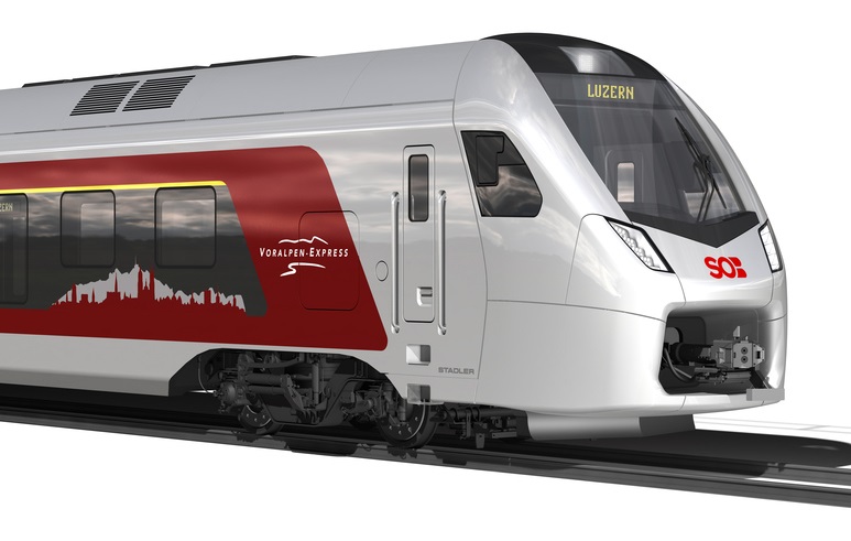 Stadler baut sechs 8-teilige und fünf 4-teilige FLIRT-Triebzüge für die Schweizerische Südostbahn AG. (Foto: © Stadler Rail AG / NOSE AG)